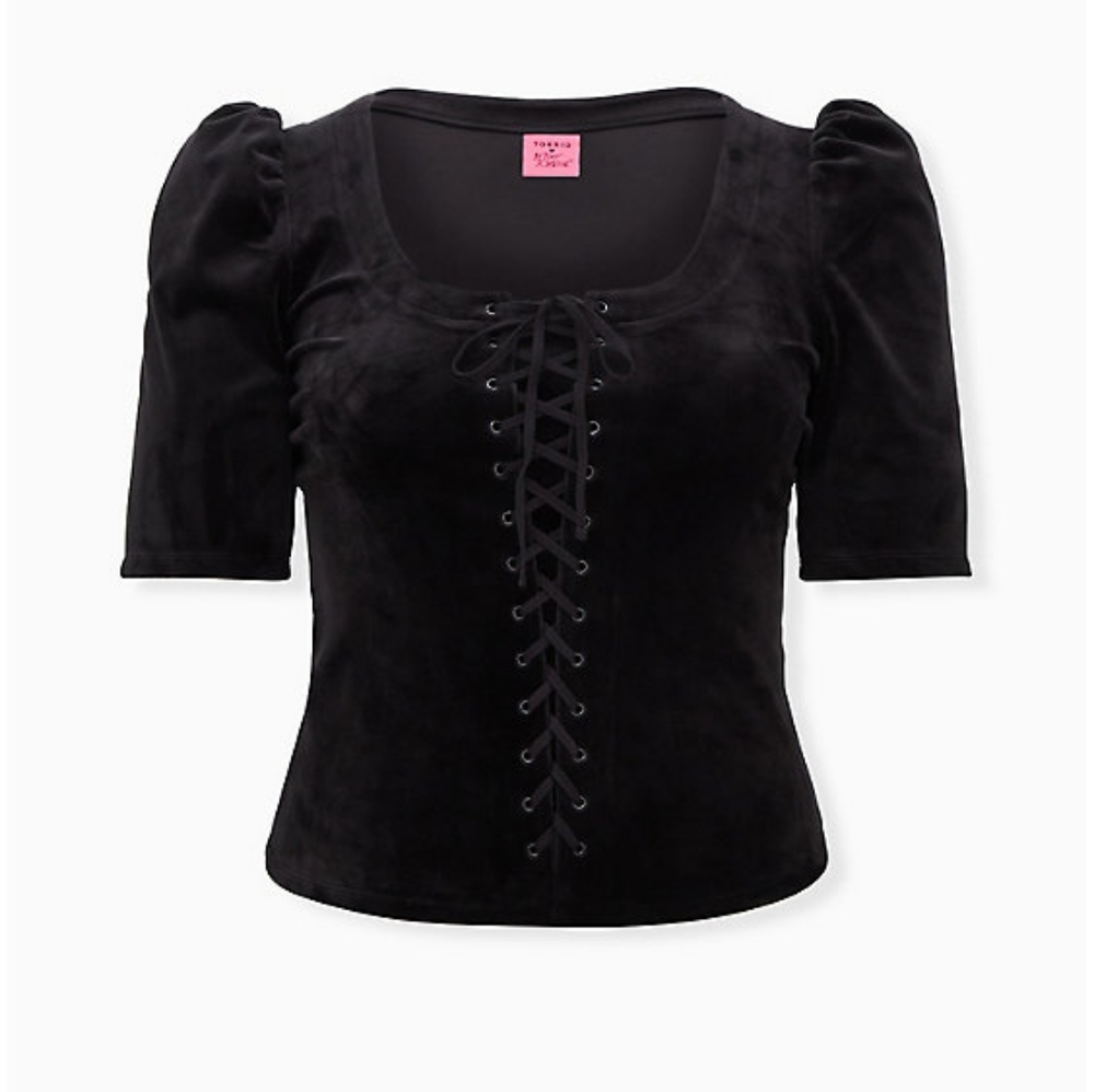 Velvet lace front top BNWT